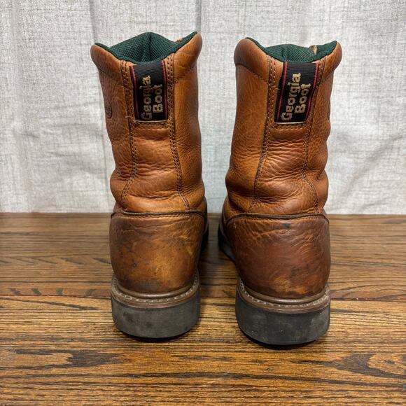 Georgia Boot Farm & Ranch G7013 Men’s 11W Brown Leather Work Boots Logger Kiltie - Picture 5 of 9